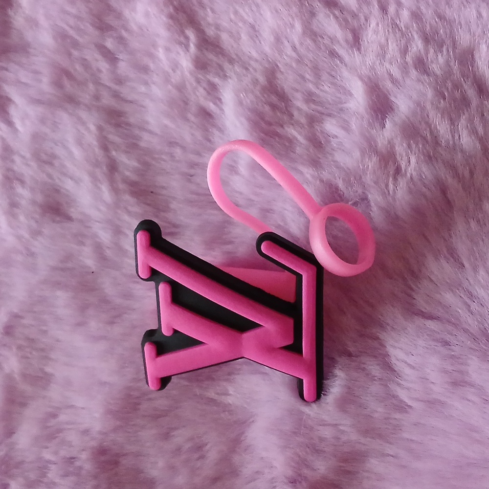 Straw topper charm Pink Black: Pink White VL